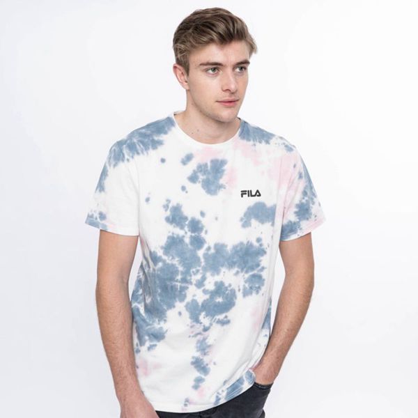 Fila Mono Noose Tie Dye Men's T-Shirts - Grey/Pink,NZ 630-63190